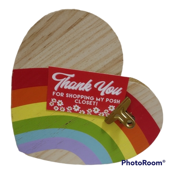 Rainbow Heart shelf sitting picture holder - Picture 3 of 4